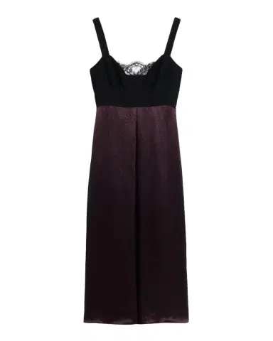 MARIA MCMANUS Sleeveless Lace Bustier Silk Midi Dress | Thumbnail 1 MARIA MCMANUS Sleeveless Lace Bustier Silk Midi Dress | Thumbnail 1
