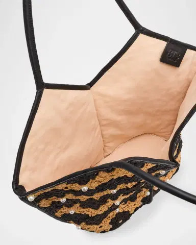 BTB Los Angeles Jenson Floral Crochet Raffia Tote Bag | Thumbnail 4 BTB Los Angeles Jenson Floral Crochet Raffia Tote Bag | Thumbnail 4