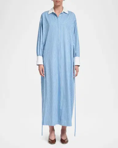 Altuzarra Floyd Cotton Stripe Waist-Tie Maxi Shirtdress | Thumbnail 2 Altuzarra Floyd Cotton Stripe Waist-Tie Maxi Shirtdress | Thumbnail 2
