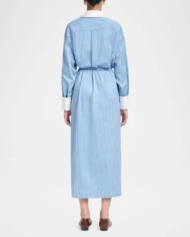 Altuzarra Floyd Cotton Stripe Waist-Tie Maxi Shirtdress | Thumbnail 3 Altuzarra Floyd Cotton Stripe Waist-Tie Maxi Shirtdress | Thumbnail 3