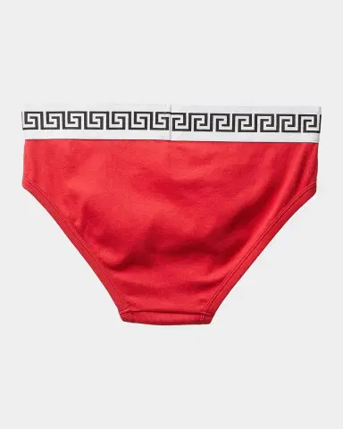 Versace Men 's Medusa La Greca Cotton-Rib Briefs | Thumbnail 2 Versace Men 's Medusa La Greca Cotton-Rib Briefs | Thumbnail 2