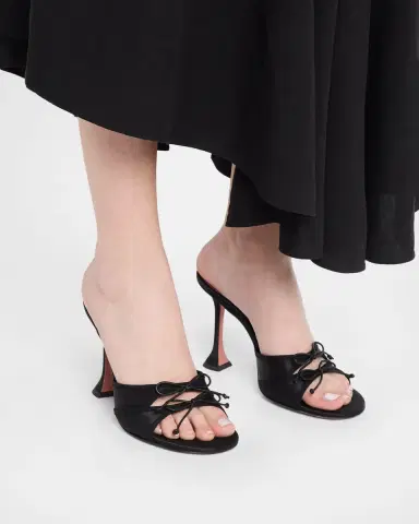 Amina Muaddi 95mm Eleonora Satin Mules | Thumbnail 2 Amina Muaddi 95mm Eleonora Satin Mules | Thumbnail 2