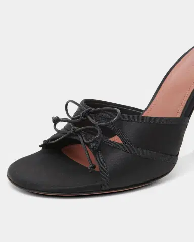 Amina Muaddi 95mm Eleonora Satin Mules | Thumbnail 5 Amina Muaddi 95mm Eleonora Satin Mules | Thumbnail 5
