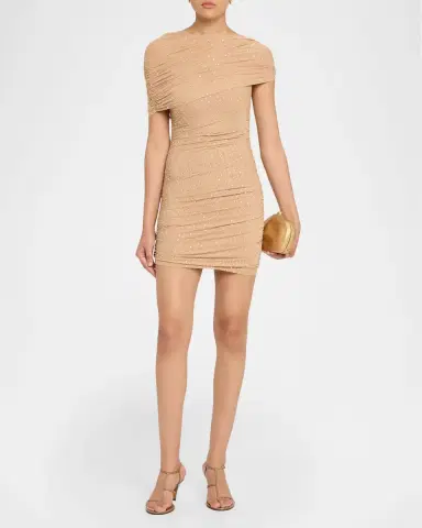 Retrofête Tianna Embellished Mesh Cape Dress | Thumbnail 2 Retrofête Tianna Embellished Mesh Cape Dress | Thumbnail 2