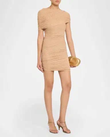 Retrofête Tianna Embellished Mesh Cape Dress | Thumbnail 4 Retrofête Tianna Embellished Mesh Cape Dress | Thumbnail 4