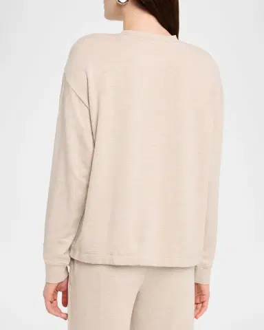 MAJESTIC FILATURES French Terry Drawstring-Hem Pullover | Thumbnail 3 MAJESTIC FILATURES French Terry Drawstring-Hem Pullover | Thumbnail 3