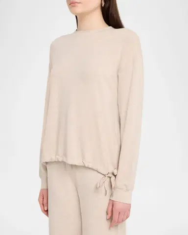 MAJESTIC FILATURES French Terry Drawstring-Hem Pullover | Thumbnail 4 MAJESTIC FILATURES French Terry Drawstring-Hem Pullover | Thumbnail 4