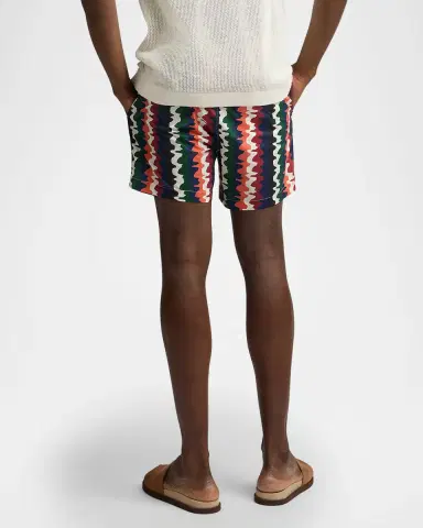 Onia Men 's Charles 5" Inseam Abstract Stripe Swim Trunks | Thumbnail 3 Onia Men 's Charles 5" Inseam Abstract Stripe Swim Trunks | Thumbnail 3