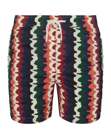 Onia Men 's Charles 5" Inseam Abstract Stripe Swim Trunks | Thumbnail 1 Onia Men 's Charles 5" Inseam Abstract Stripe Swim Trunks | Thumbnail 1