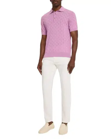 Etro Men 's Micro Paisley Cotton Knit Polo Shirt | Thumbnail 1 Etro Men 's Micro Paisley Cotton Knit Polo Shirt | Thumbnail 1