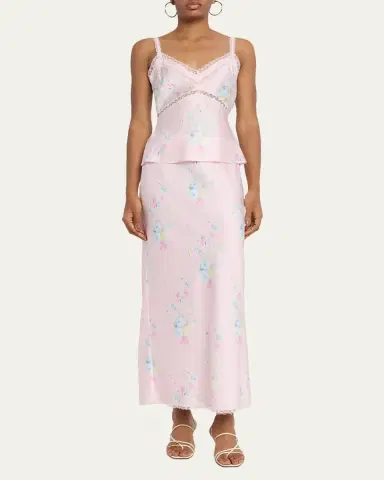 LoveShackFancy Lirena Lace-Trim Sleeveless Satin Top | Thumbnail 2 LoveShackFancy Lirena Lace-Trim Sleeveless Satin Top | Thumbnail 2