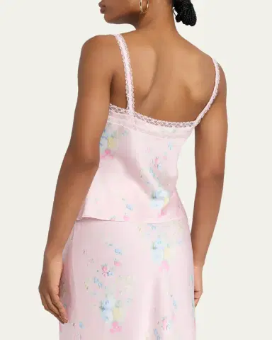 LoveShackFancy Lirena Lace-Trim Sleeveless Satin Top | Thumbnail 3 LoveShackFancy Lirena Lace-Trim Sleeveless Satin Top | Thumbnail 3