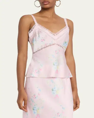 LoveShackFancy Lirena Lace-Trim Sleeveless Satin Top | Thumbnail 4 LoveShackFancy Lirena Lace-Trim Sleeveless Satin Top | Thumbnail 4
