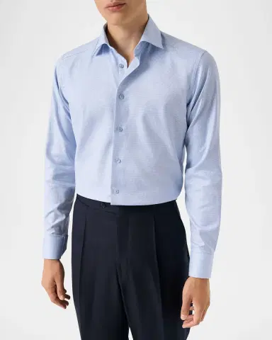 Eton Men's Contemporary-Fit Organic Cotton Twill Dress Shirt | Thumbnail 4 Eton Men's Contemporary-Fit Organic Cotton Twill Dress Shirt | Thumbnail 4