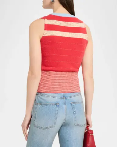 Guest in Residence Collegiate Striped Cashmere Vest | Thumbnail 3 Guest in Residence Collegiate Striped Cashmere Vest | Thumbnail 3