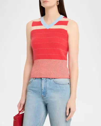 Guest in Residence Collegiate Striped Cashmere Vest | Thumbnail 4 Guest in Residence Collegiate Striped Cashmere Vest | Thumbnail 4