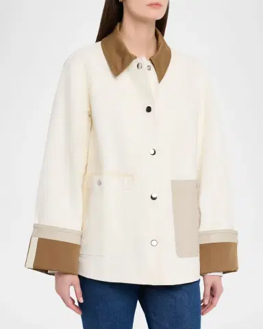 Tanya Taylor Troy Contrast Denim Jacket | Thumbnail 4 Tanya Taylor Troy Contrast Denim Jacket | Thumbnail 4