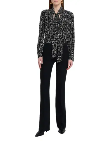 Nili Lotan Janese Dot-Print Silk Neck-Tie Blouse | Thumbnail 1 Nili Lotan Janese Dot-Print Silk Neck-Tie Blouse | Thumbnail 1