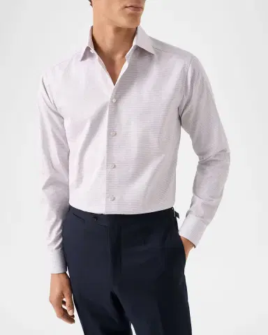 Eton Men's Contemporary Fit Micro-Pattern Elevated Dress Shirt | Thumbnail 3 Eton Men's Contemporary Fit Micro-Pattern Elevated Dress Shirt | Thumbnail 3