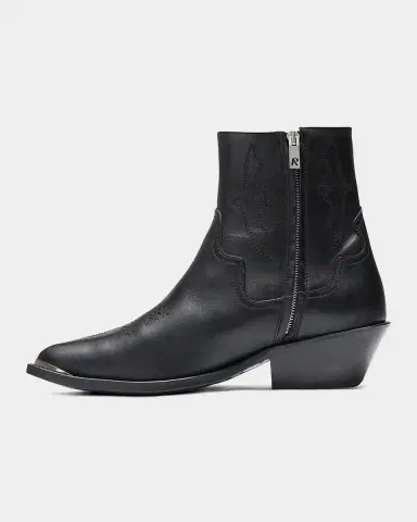 REPRESENT Men 's Michael Leather Zip-Up Western Ankle Boots | Thumbnail 3 REPRESENT Men 's Michael Leather Zip-Up Western Ankle Boots | Thumbnail 3