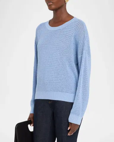 Eileen Fisher Crew-Neck Knit Mesh Sweater | Thumbnail 4 Eileen Fisher Crew-Neck Knit Mesh Sweater | Thumbnail 4