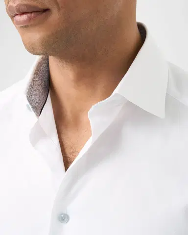 Eton Men's Contemporary Fit Floral-Lined Signature Twill Dress Shirt | Thumbnail 5 Eton Men's Contemporary Fit Floral-Lined Signature Twill Dress Shirt | Thumbnail 5