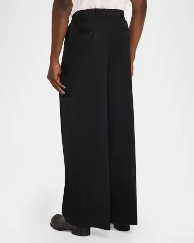 Simone Rocha Men's Wide-Leg Pleated Trousers with Pearly Button | Thumbnail 3 Simone Rocha Men's Wide-Leg Pleated Trousers with Pearly Button | Thumbnail 3