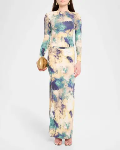 MISA Los Angeles Alaya Abstract Jersey Maxi Skirt | Thumbnail 2 MISA Los Angeles Alaya Abstract Jersey Maxi Skirt | Thumbnail 2