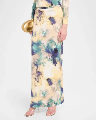 MISA Los Angeles Alaya Abstract Jersey Maxi Skirt | Thumbnail 4 MISA Los Angeles Alaya Abstract Jersey Maxi Skirt | Thumbnail 4