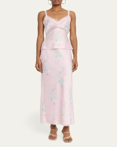 LoveShackFancy Kalo Satin Maxi Skirt | Thumbnail 2 LoveShackFancy Kalo Satin Maxi Skirt | Thumbnail 2