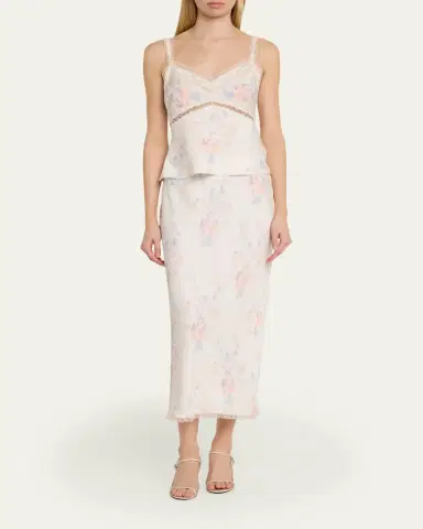 LoveShackFancy Kalo Satin Maxi Skirt | Thumbnail 6 LoveShackFancy Kalo Satin Maxi Skirt | Thumbnail 6