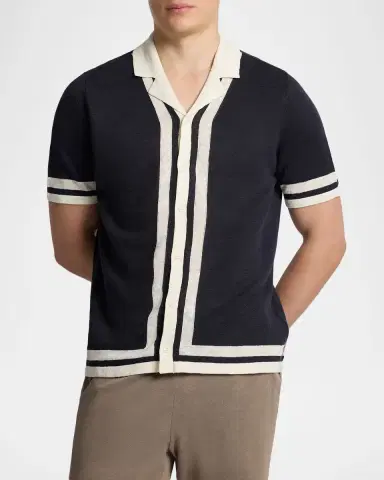 Onia Men's Linen Knit Short-Sleeve Camp Shirt | Thumbnail 4 Onia Men's Linen Knit Short-Sleeve Camp Shirt | Thumbnail 4