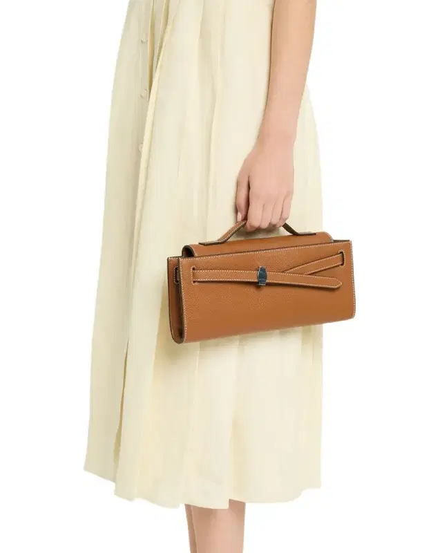 Dash Belted Pebble Leather Clutch Bag Dash Belted Pebble Leather Clutch Bag