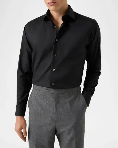 Eton Men's Slim Fit Textured Dobby Dress Shirt | Thumbnail 4 Eton Men's Slim Fit Textured Dobby Dress Shirt | Thumbnail 4