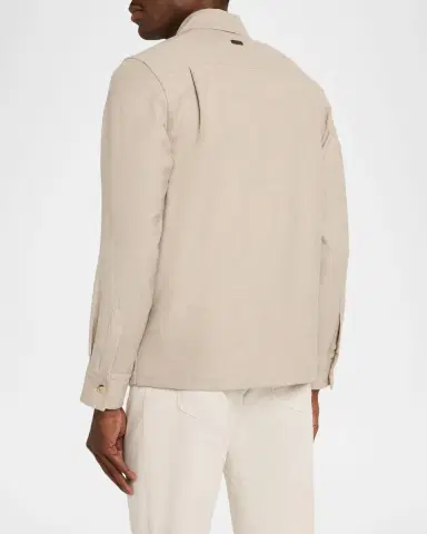 Eton Men's Wool and Cashmere Overshirt | Thumbnail 3 Eton Men's Wool and Cashmere Overshirt | Thumbnail 3