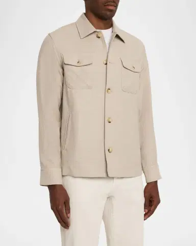 Eton Men's Wool and Cashmere Overshirt | Thumbnail 4 Eton Men's Wool and Cashmere Overshirt | Thumbnail 4