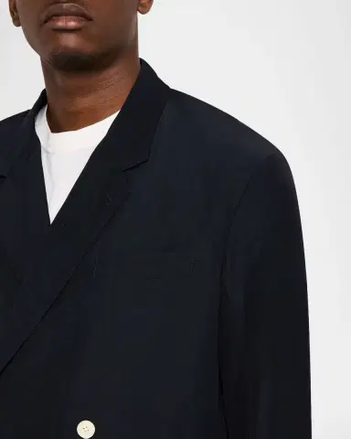 Emporio Armani Men's Oversized Linen Blend Double-Breasted Blazer | Thumbnail 5 Emporio Armani Men's Oversized Linen Blend Double-Breasted Blazer | Thumbnail 5
