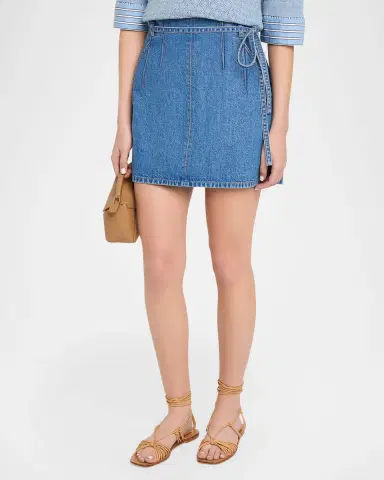 Tanya Taylor Annika Denim Mini Skirt | Thumbnail 3 Tanya Taylor Annika Denim Mini Skirt | Thumbnail 3