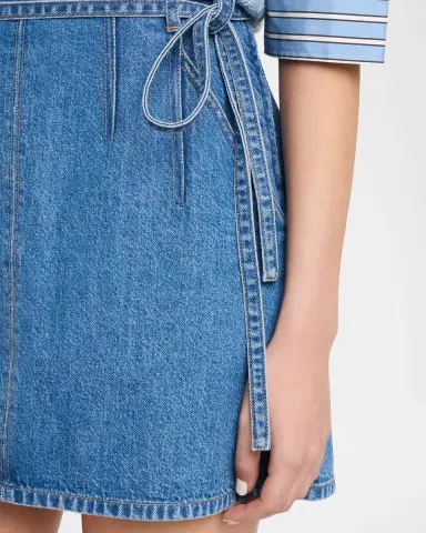 Tanya Taylor Annika Denim Mini Skirt | Thumbnail 4 Tanya Taylor Annika Denim Mini Skirt | Thumbnail 4