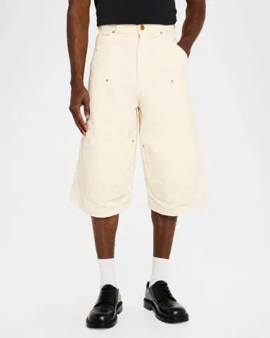 Willy Chavarria Men's Stockton Double-Knee Oversized Shorts | Thumbnail 4 Willy Chavarria Men's Stockton Double-Knee Oversized Shorts | Thumbnail 4