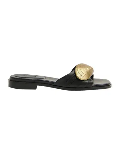 Simkhai Gigi Oyster Leather Slide Sandals | Thumbnail 1 Simkhai Gigi Oyster Leather Slide Sandals | Thumbnail 1