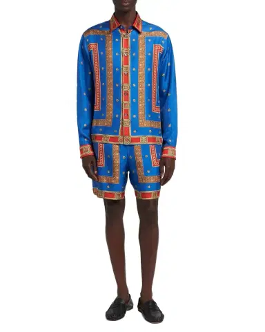 Versace Men's Barocco Button-Front Silk Shirt | Thumbnail 1 Versace Men's Barocco Button-Front Silk Shirt | Thumbnail 1