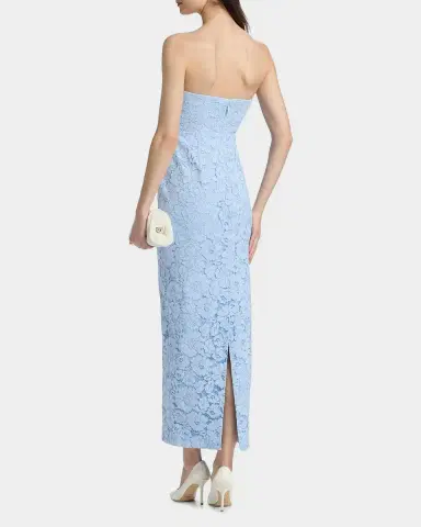 Milly Dolores Strapless Floral Lace Midi Dress | Thumbnail 2 Milly Dolores Strapless Floral Lace Midi Dress | Thumbnail 2