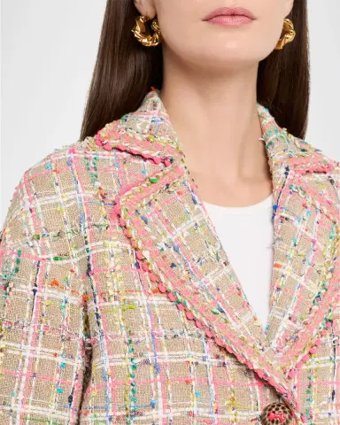 Maison Common Check Tweed Single-Breasted Jacket | Thumbnail 4 Maison Common Check Tweed Single-Breasted Jacket | Thumbnail 4