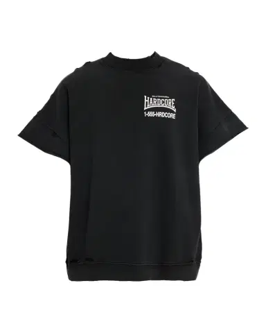 Willy Chavarria Men's Hardcore Cotton Distressed T-Shirt | Thumbnail 1 Willy Chavarria Men's Hardcore Cotton Distressed T-Shirt | Thumbnail 1