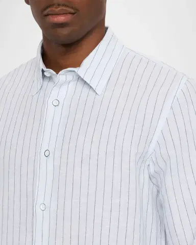rag & bone Men's Linen and Cotton Hairline Sport Shirt | Thumbnail 5 rag & bone Men's Linen and Cotton Hairline Sport Shirt | Thumbnail 5