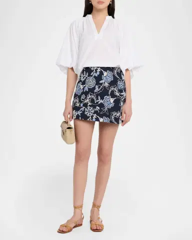 TANYA TAYLOR Marine Balloon-Sleeve Blouse | Thumbnail 2 TANYA TAYLOR Marine Balloon-Sleeve Blouse | Thumbnail 2