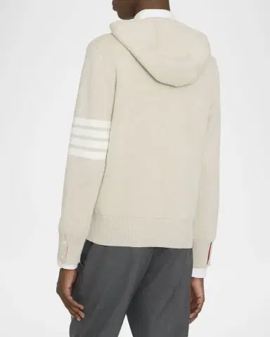 Thom Browne Men's Cotton 4-Bar Full-Zip Hoodie | Thumbnail 2 Thom Browne Men's Cotton 4-Bar Full-Zip Hoodie | Thumbnail 2