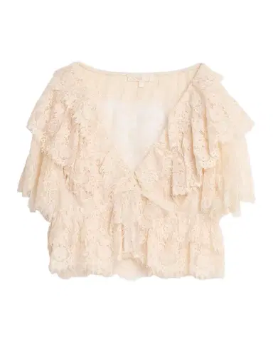 LoveShackFancy Caper Lace Ruffle Crop Top | Thumbnail 1 LoveShackFancy Caper Lace Ruffle Crop Top | Thumbnail 1