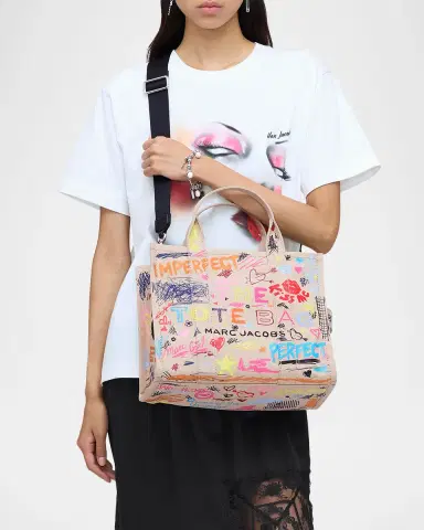 Marc Jacobs The Punk Scribble Canvas Medium Tote Bag | Thumbnail 2 Marc Jacobs The Punk Scribble Canvas Medium Tote Bag | Thumbnail 2